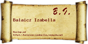Balaicz Izabella névjegykártya
